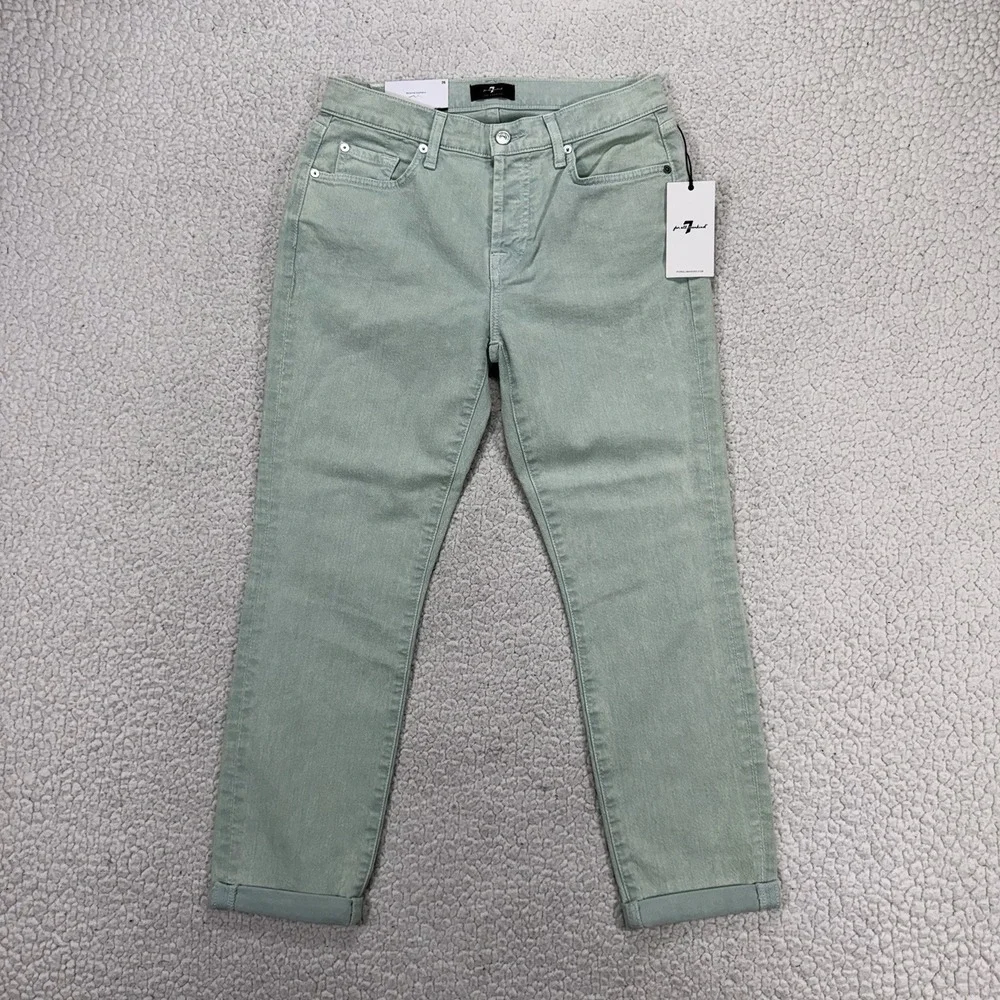 7 For All Mankind Josefina Boyfriend Jeans Womens 26 (28x24.5) Mint Minimalist